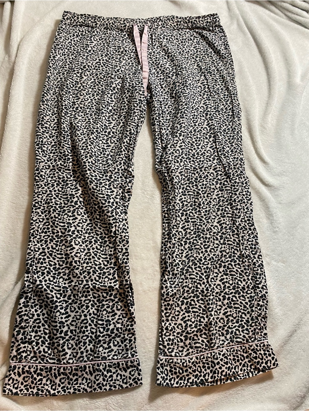 Victoria's Secret Leopard-Print Pajama Pants with Pink Trim